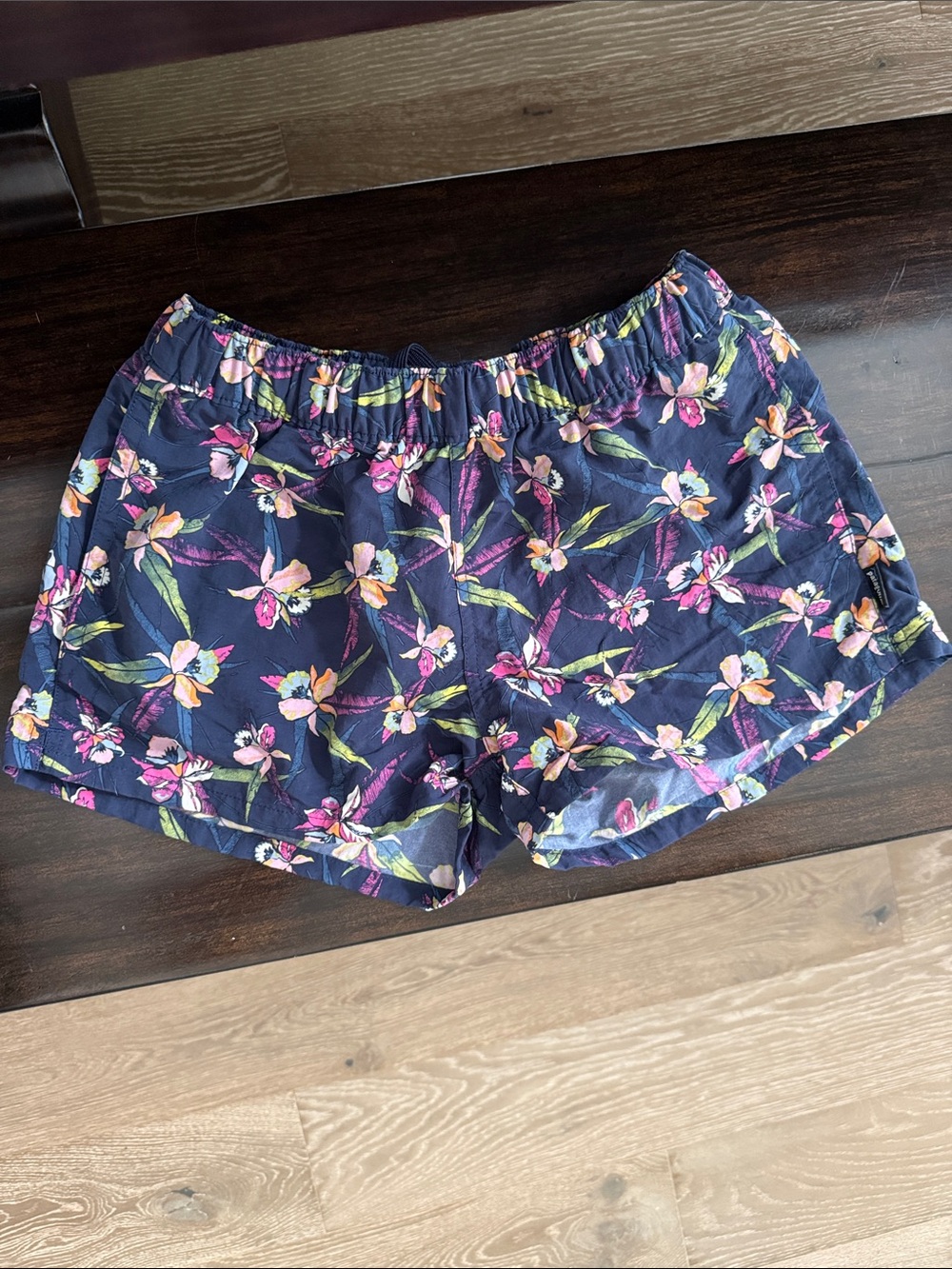 Patagonia Navy Floral Athletic Shorts